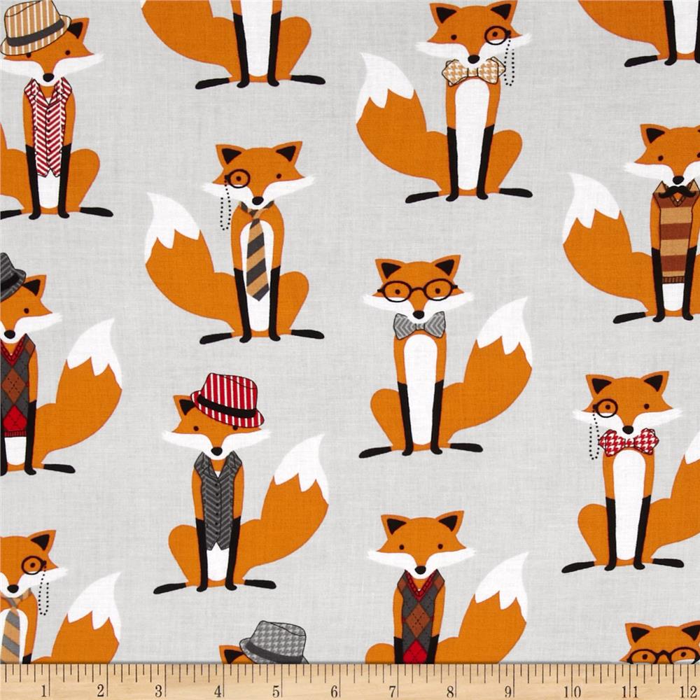 Fat Quarter Fabulous Foxes And The Hounds Tooth 100% Cotton Quilting Fabric