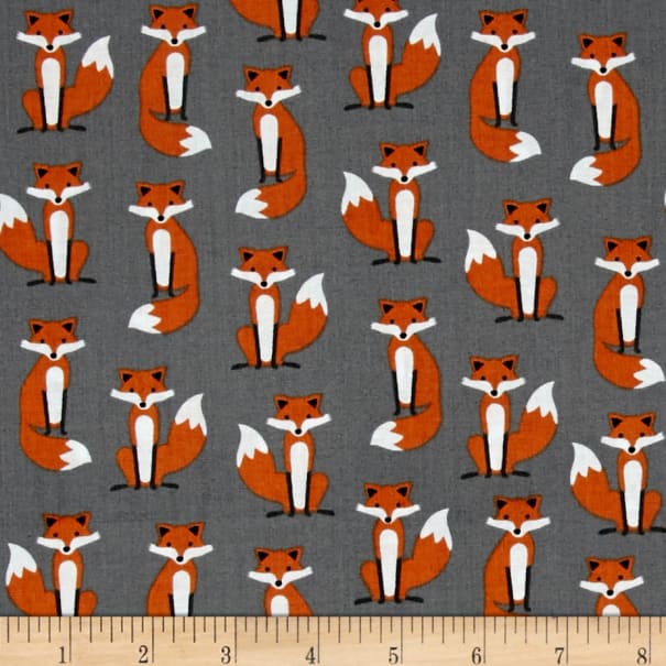 Fat Quarter Fabulous Foxes On Grey 100% Cotton Quilting Fabric