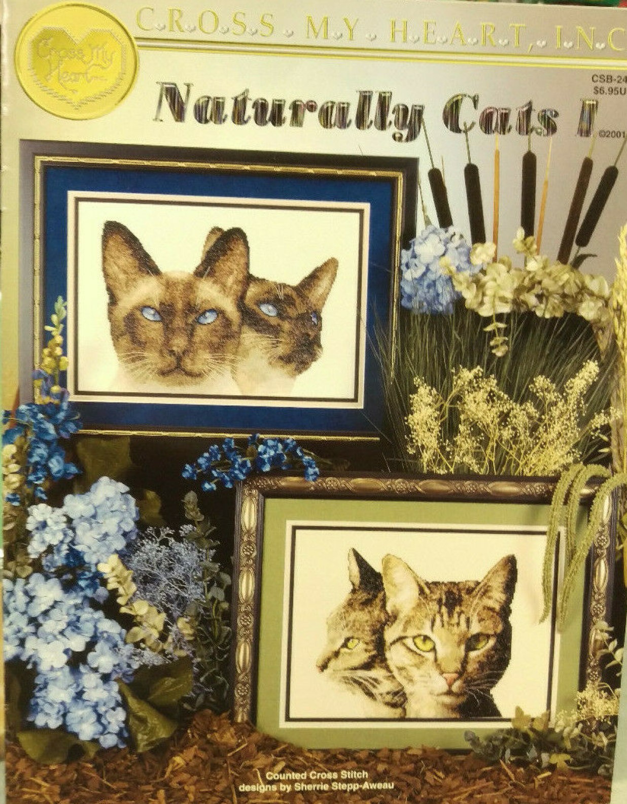 Naturally Cats Counted Cross Stitch Chart Pattern - Cross My Heart - 2 Cats
