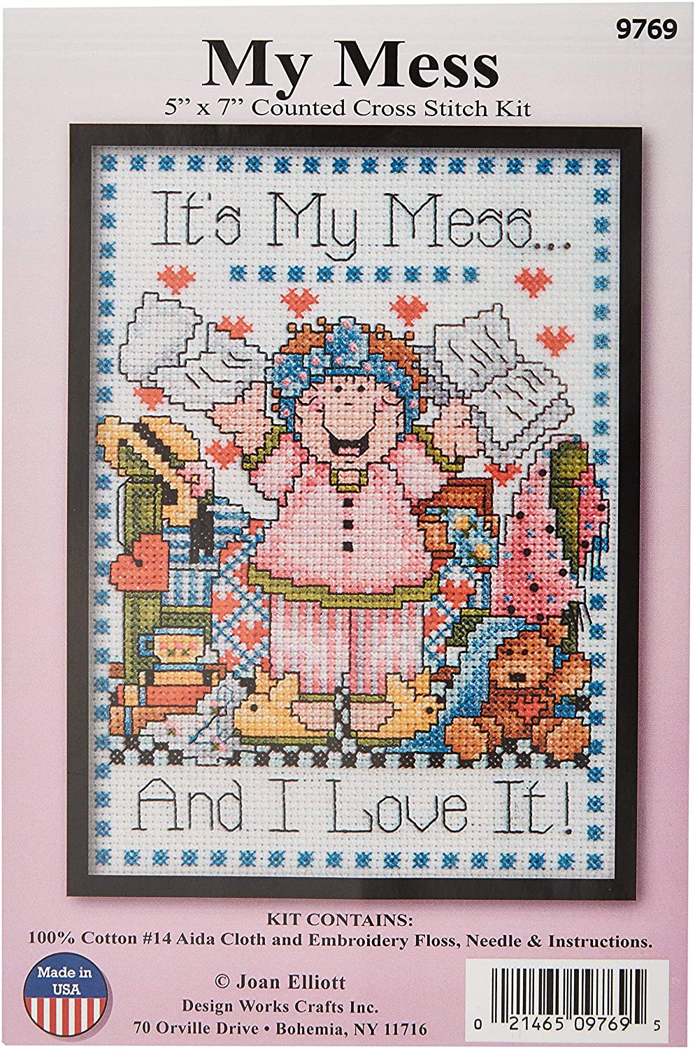 It's My Mess...And I Love It Cross Stitch Kit - 14 Count - 5" x 7"