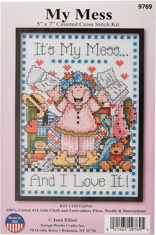 It's My Mess...And I Love It Cross Stitch Kit - 14 Count - 5" x 7"
