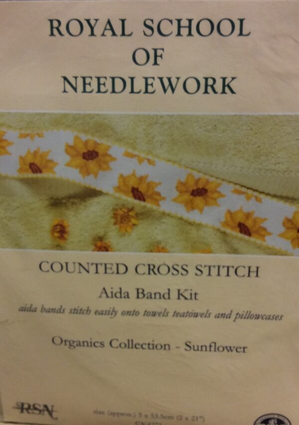 Sunflower Aida Band Cross Stitch Kit DMC 16 Count 2" x 21"