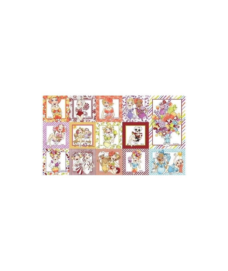 Sweetie-Loralie Sweet as Candy Girls Panels 100% Cotton Print Fabric