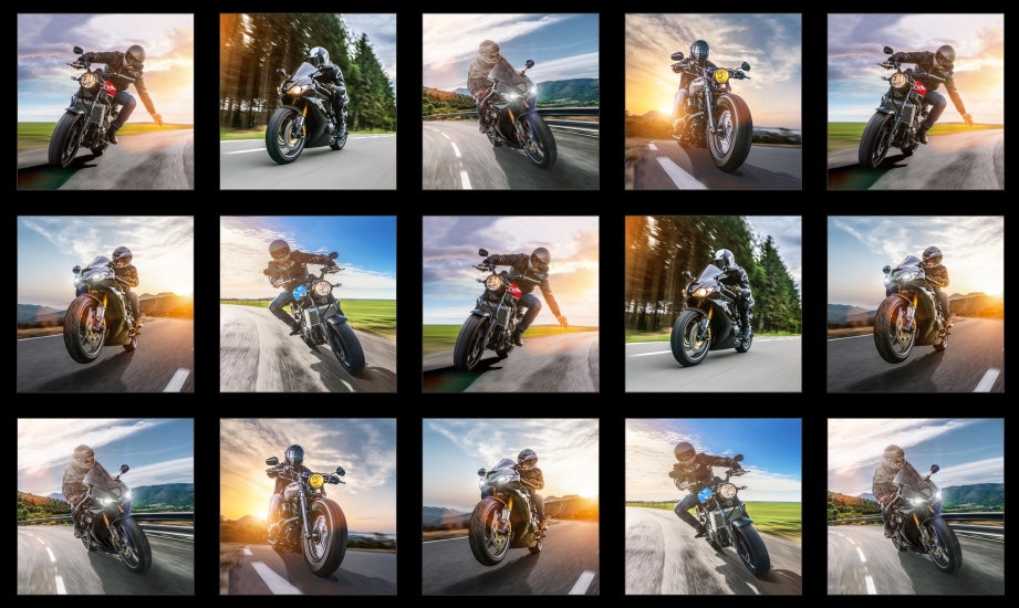 Dream Ride Motorbikes Panel 100% Cotton Print Fabric - 15 Individual Images