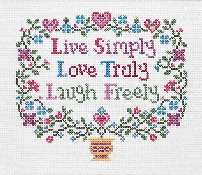 Live, Love, Laugh, Counted Cross Stitch Kit - Janlynn