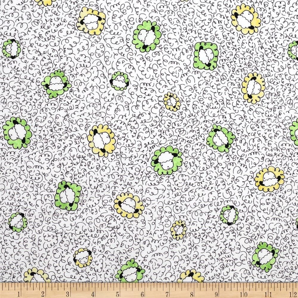 Fat Quarter Sheep And Peeps Sheep In Wool Pile 100% Cotton Quilting Fabric