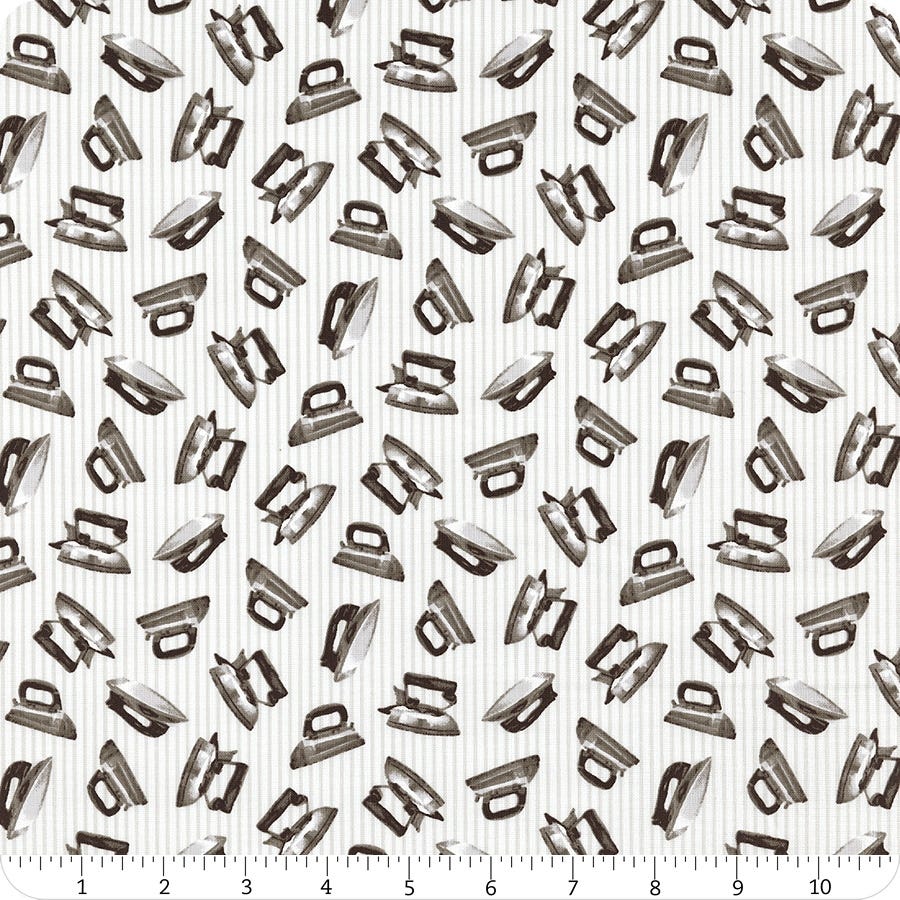 Fat Quarter Loads Of Fun Irons On Stripes 100% Cotton Quilting Fabric