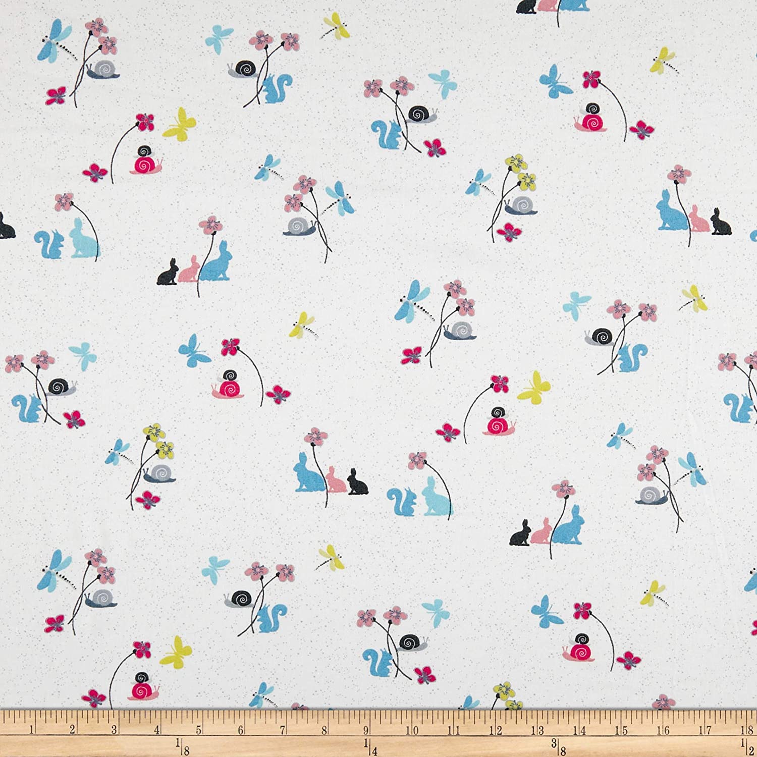 Fat Quarter Hollies Flowers Rabbits, Flowers, Butterfly's Multi 100% Cotton Quilting Fabric