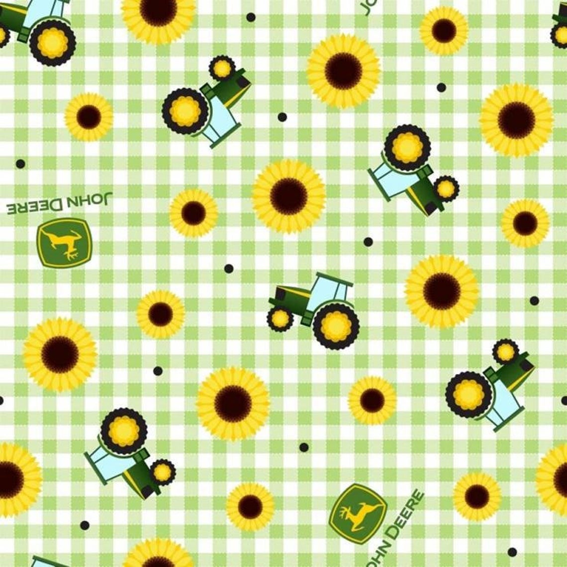 Fat Quarter John Deere Sunflower 100% Cotton Quilting Fabric - Springs Creative