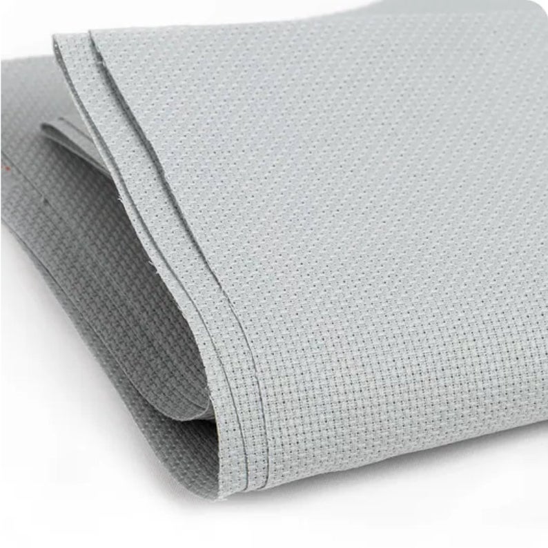 Fat Quarter 16 Count Confederate Grey Aida Cross Stitch Fabric - 55 x 50cm - DMC