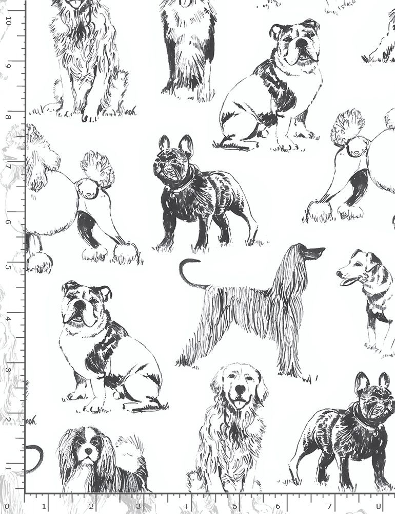 Fat Quarter Sketched Dogs 100% Cotton Quilting Fabric - Timeless Treasures - Image 2