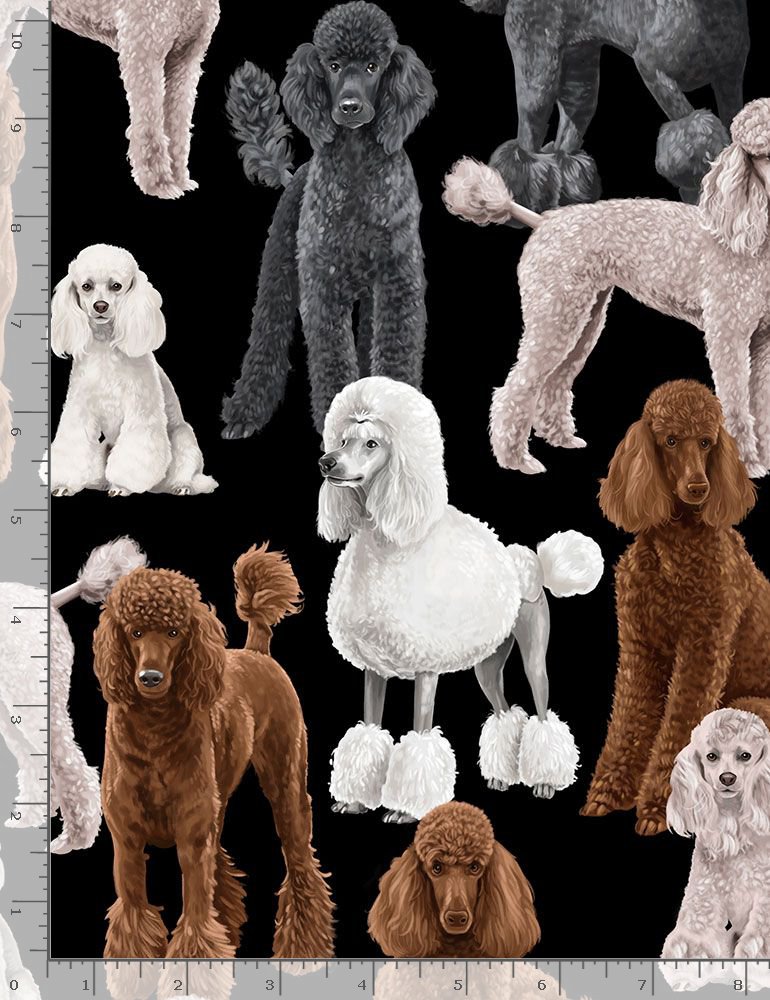 Fat Quarter Poodle Dogs 100% Cotton Quilting Fabric - Timeless Treasures - Image 3