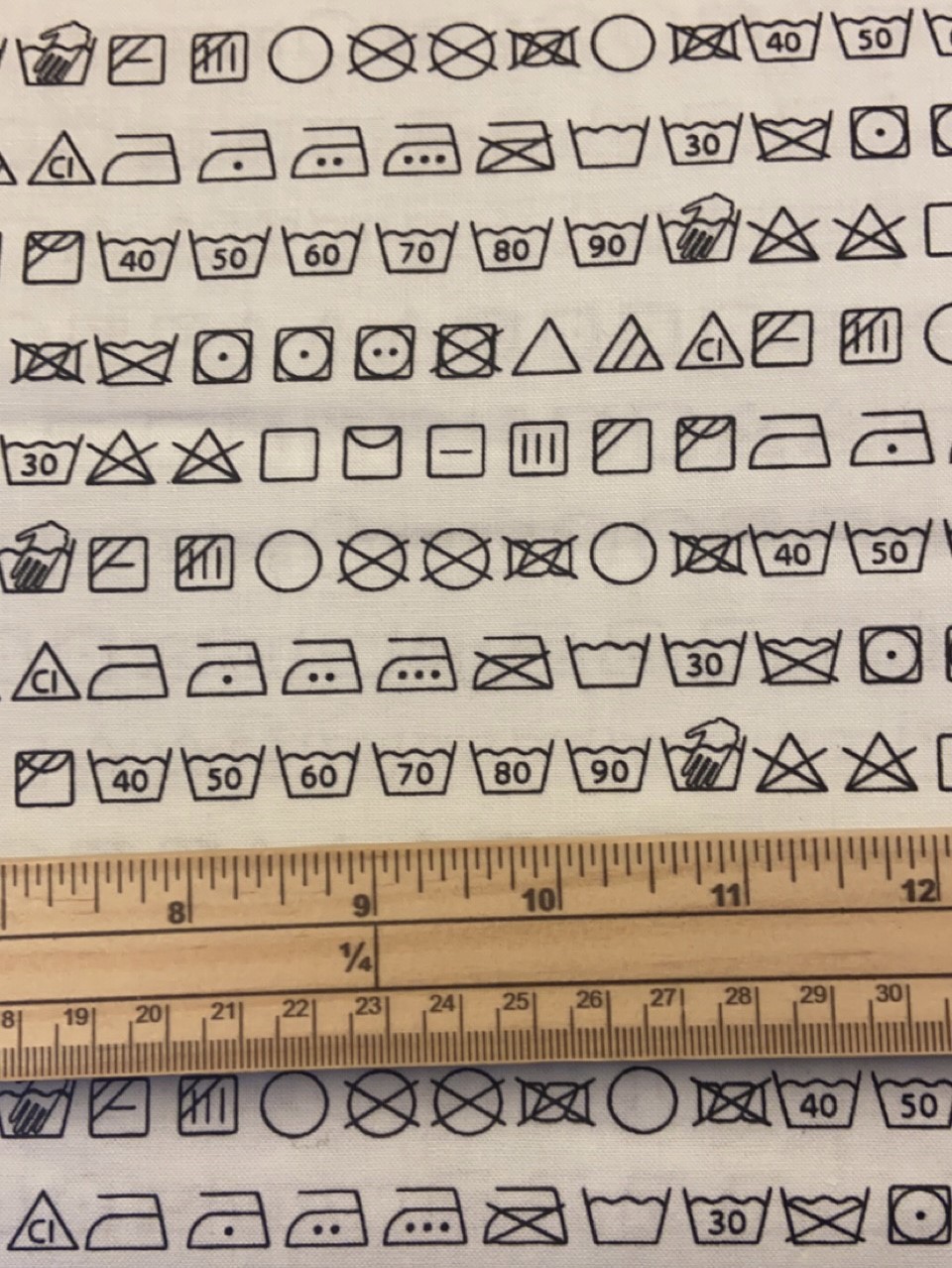 Fat Quarter Loads Of Fun Washing Care Labels And Symbols 100% Cotton Quilting Fabric