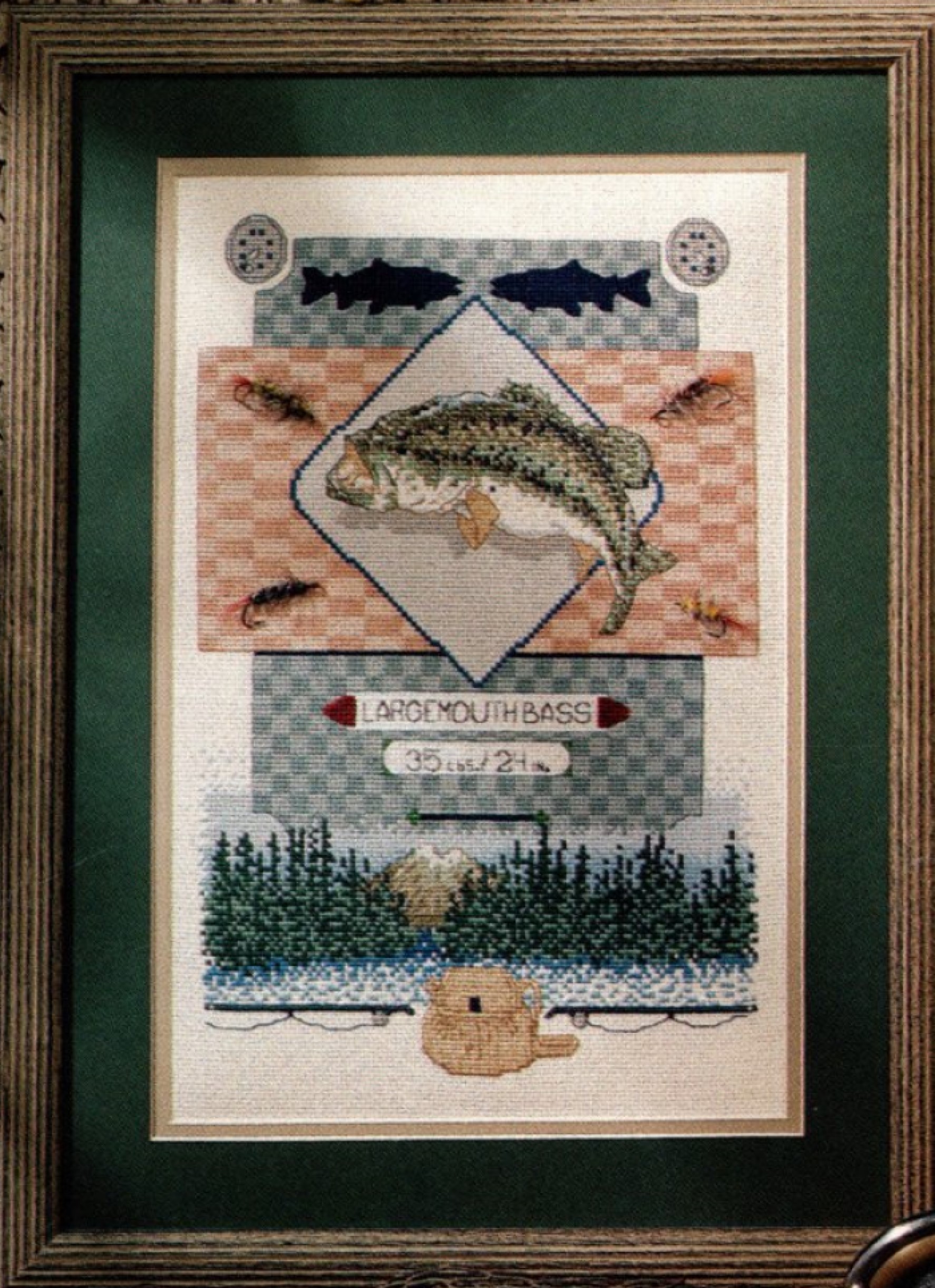 Sport Fishing Cross Stitch Chart Rainbow Trout Bass Solomon Dixon Color Charts - Image 3