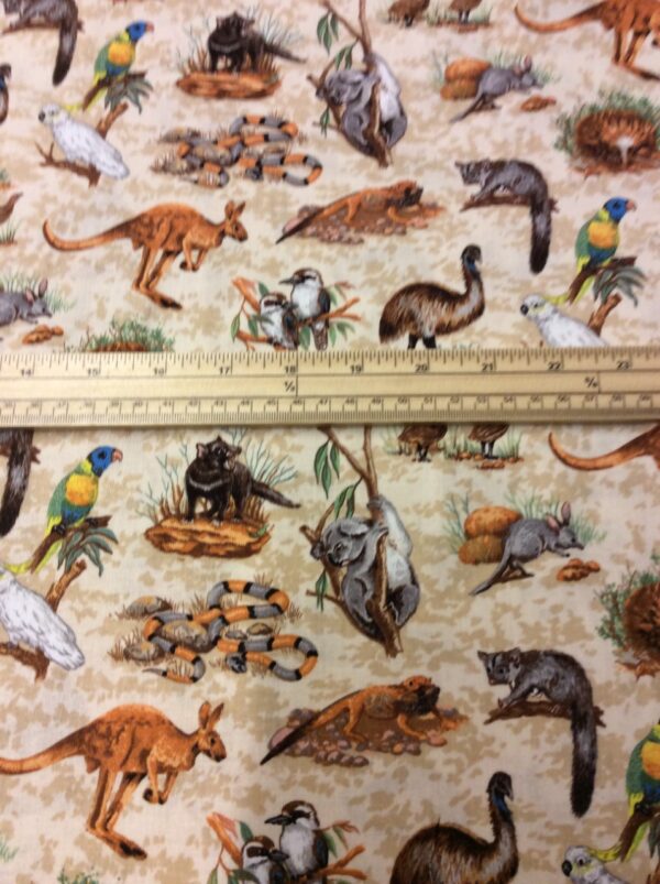 Fat Quarter Australian Wildlife 100% Cotton Quilting Fabric - Nutex - Image 3