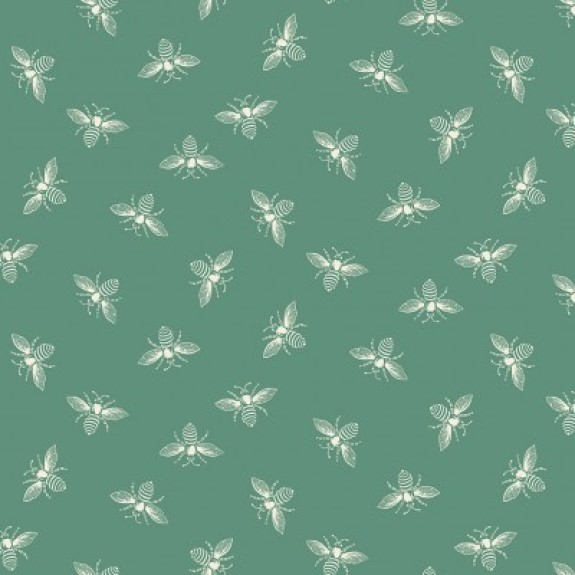 Fat Quarter French Chateau & Bee 100% Cotton Quilting Fabric - Coastal Green - Image 2