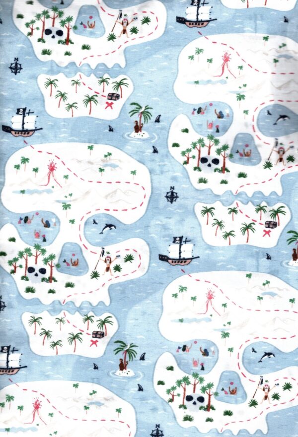 Fat Quarter Bootylicious Skull Island Pirates Cotton Quilting Fabric - Image 3
