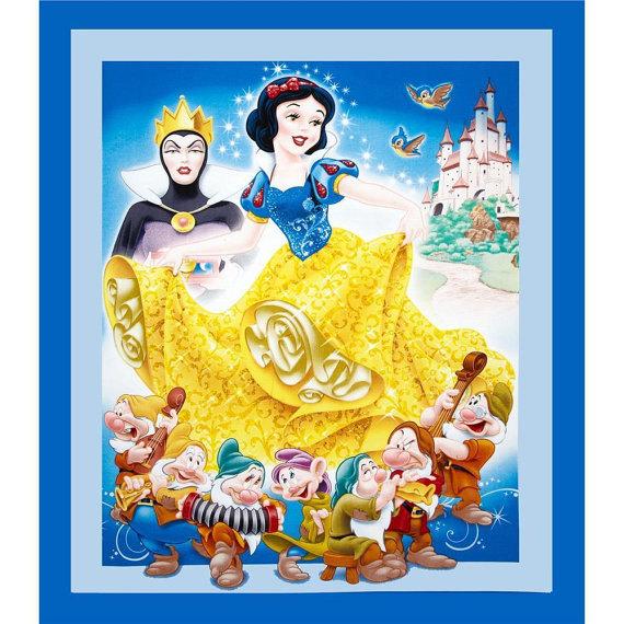 Snow White And The 7 Dwarves 100% Cotton Print Fabric - Springs Creative