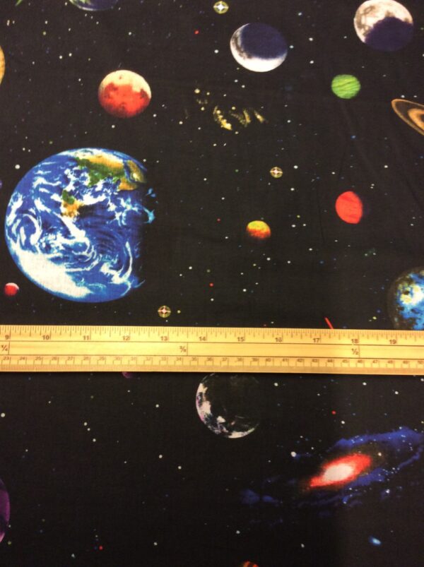 Fat Quarter Solar System 100% Cotton Quilting Fabric - Space, Planets, Stars - Image 2