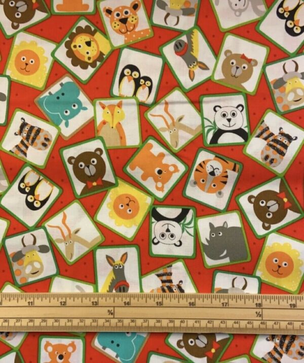 Fat Quarter On The Road Animals 100% Cotton Quilting Fabric