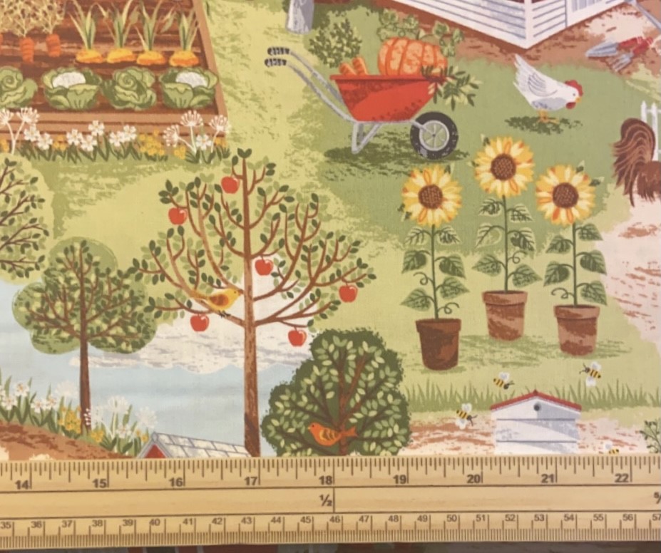 Fat Quarter Good Life Garden Scenic Farm 100% Cotton Quilting Fabric
