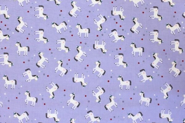Fat Quarter Princess Dreams Unicorns On Purple 100% Cotton Quilting Fabric