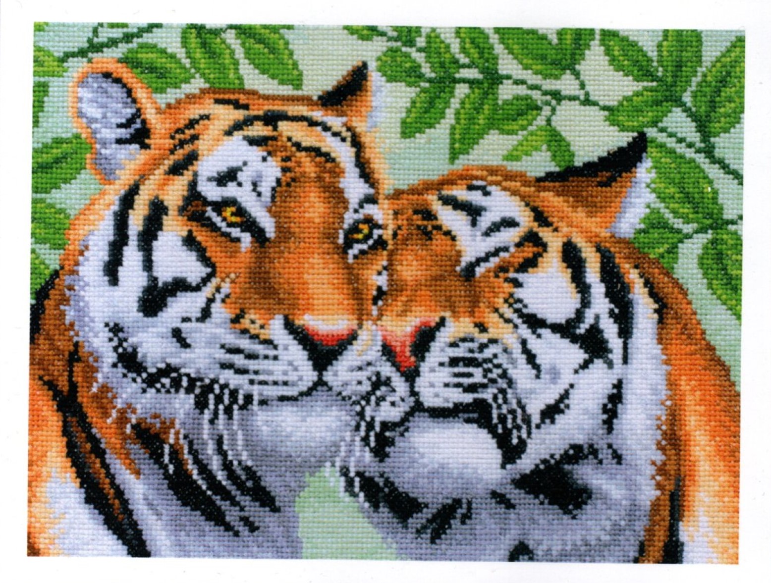 Devotion Cross Stitch Kit - Tiger Pair 14 Count - Image 2