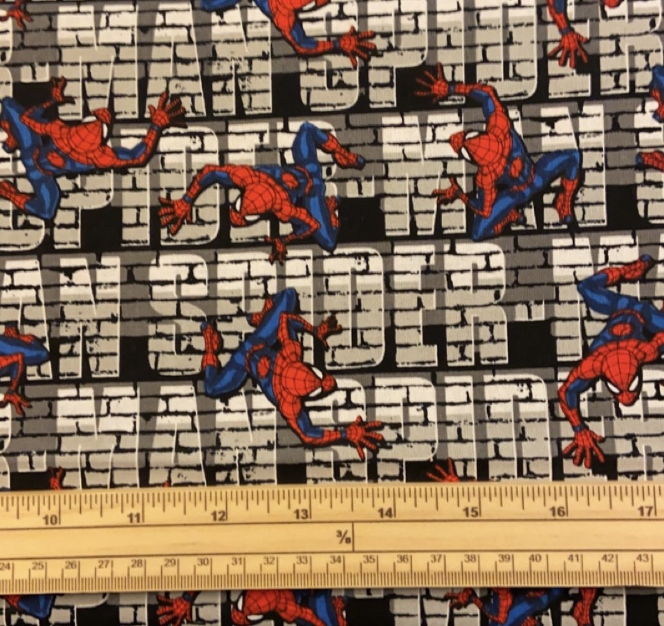 Fat Quarter Dc Spider Man Crawler On Brick Wall 100% Cotton Fabric