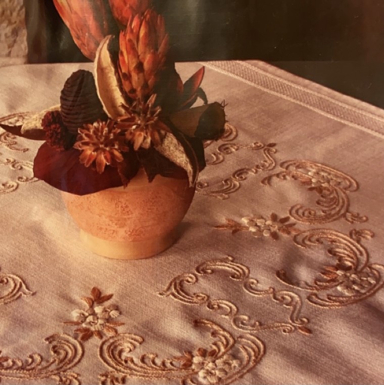 Decorative Patterned Stamped Tablecloth Embroidery Kit