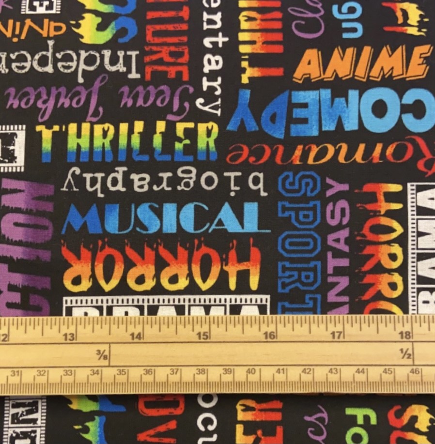 Fat Quarter Movie Themes Genre Anime, Horror, Musical 100% Cotton Quilting Fabric