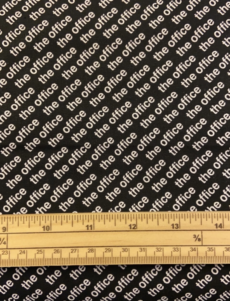 Fat Quarter The Office Logo Words On Black 100% Cotton Quilting Fabric
