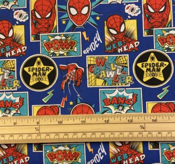 Fat Quarter Dc Spider Man Outside The Box On Navy 100% Cotton Fabric