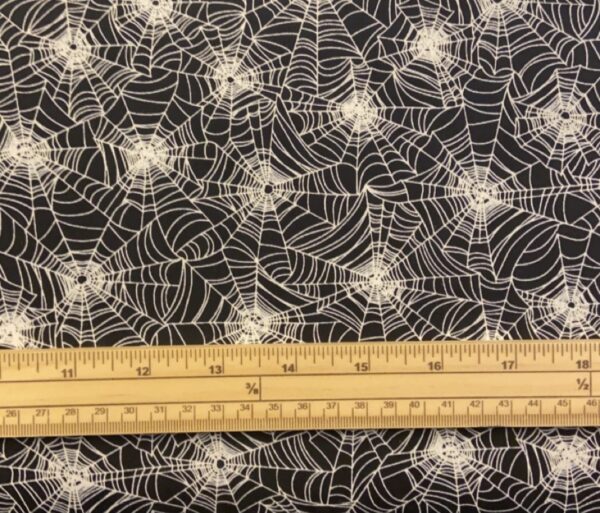 Fat Quarter Glow In The Dark Spiders Web 100% Cotton Quilting Fabric