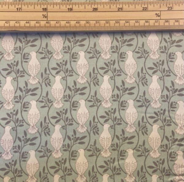 Fat Quarter Dove House On Mint Green 100% Cotton Quilting Fabric