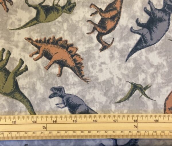 Fat Quarter Dinosaurs On Stone Grey Trex, 100% Cotton Quilting Fabric