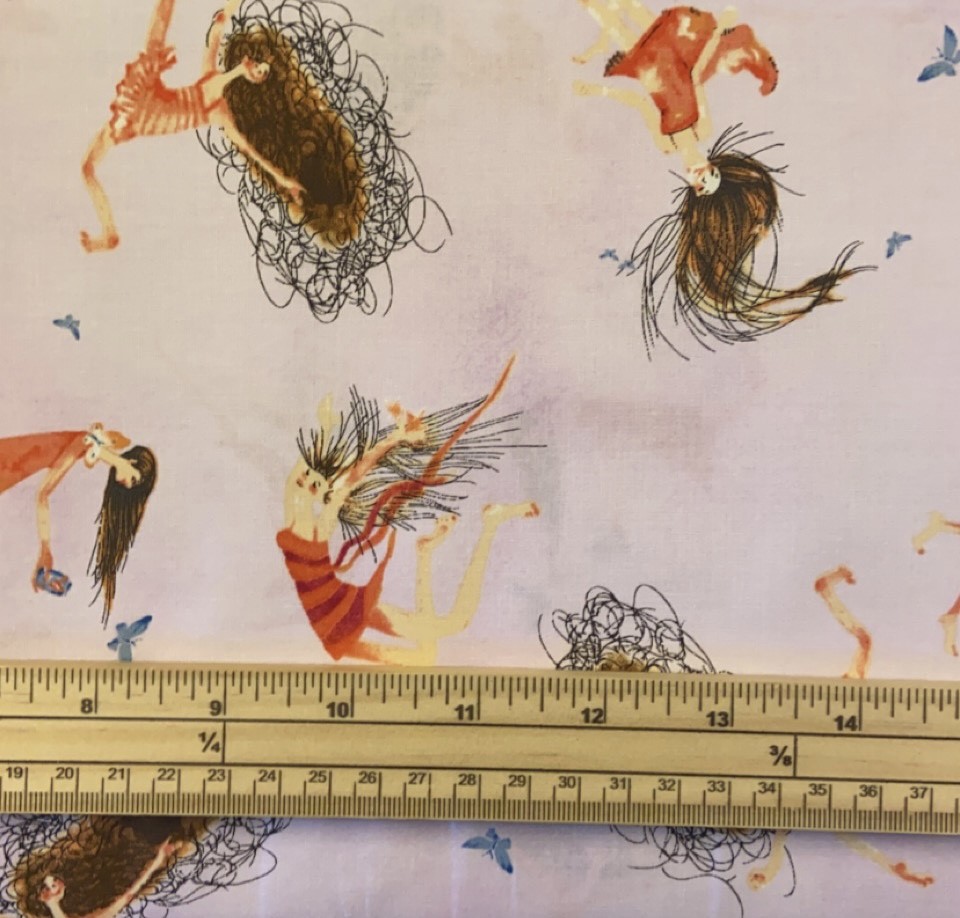 Fat Quarter Tree Fairies Girls Dancing On Purple 100% Cotton Fabric