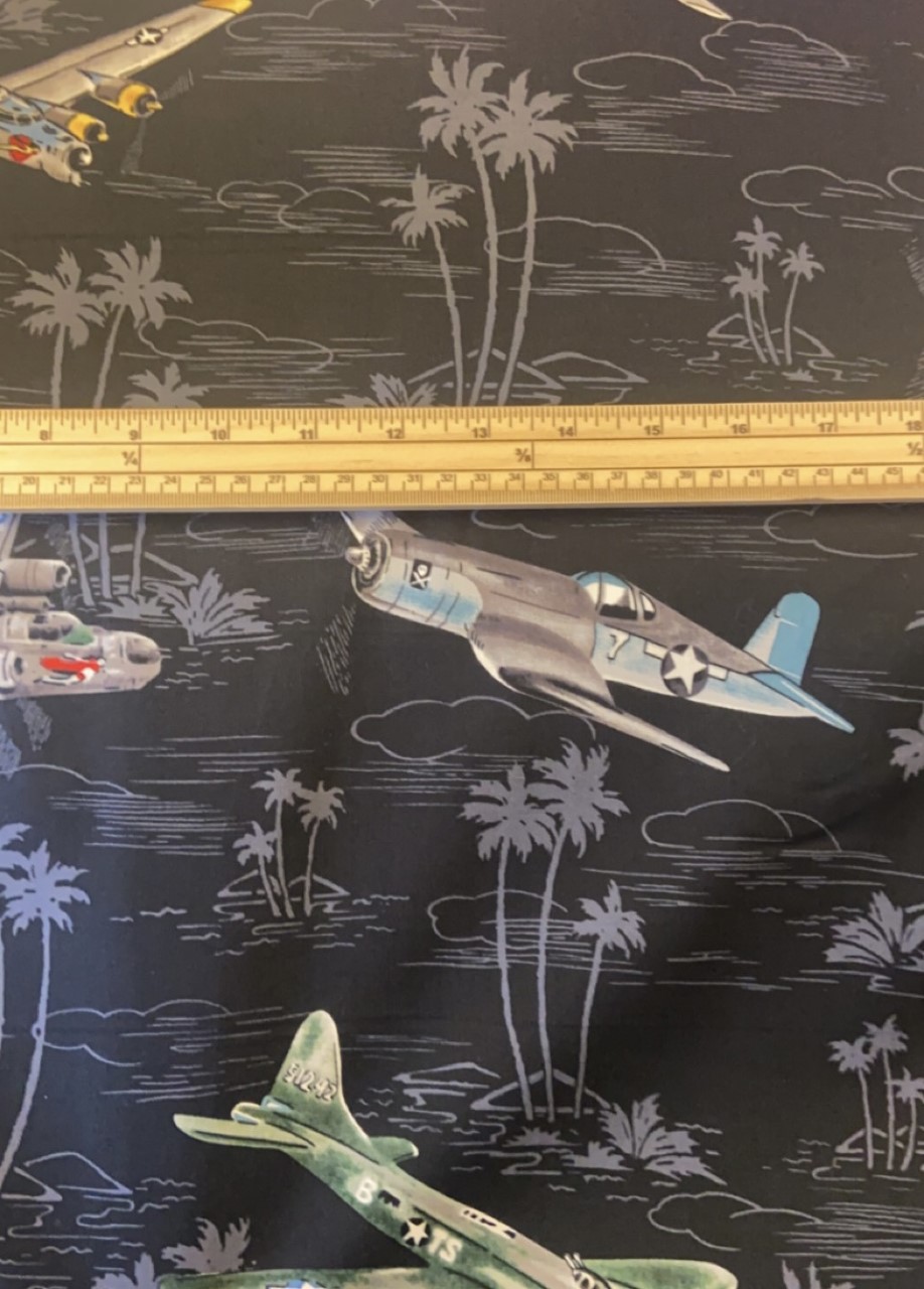Fat Quarter Fighters And Bomber Planes On Black 100% Cotton Quilting Fabric