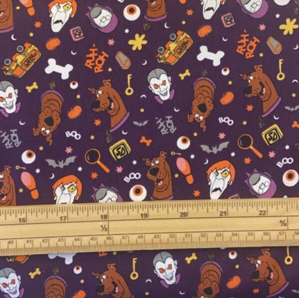 Fat Quarter Scooby Doo Monster Toss On Purple 100% Cotton Quilting Fabric