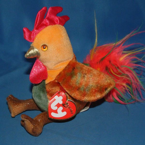 TY Beanie Baby Rooster The Zodiac Cockerel, Rooster, Chicken
