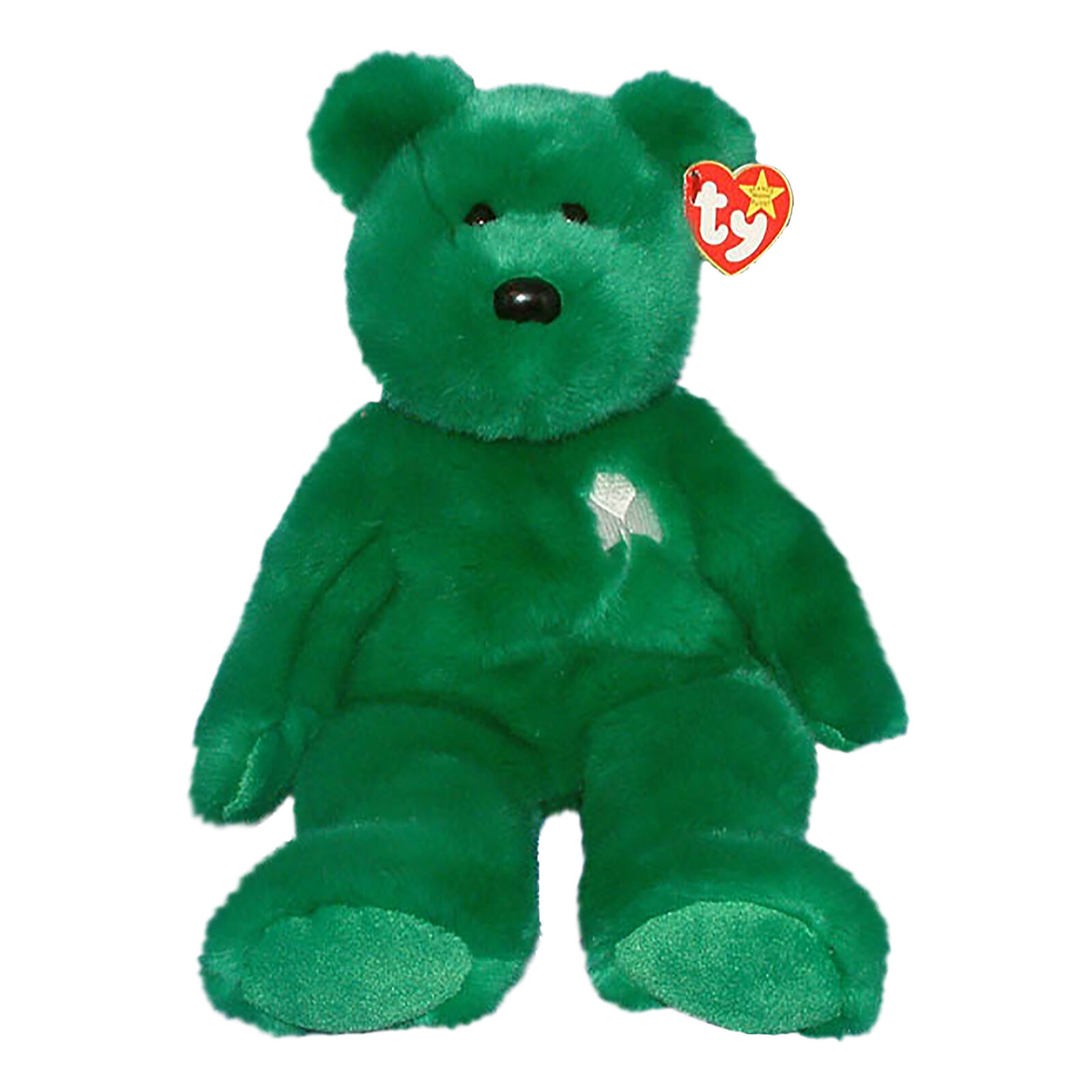 Beanie Buddies Ty Erin Bear - 14" Tall - The Irish Bear With Shamrock
