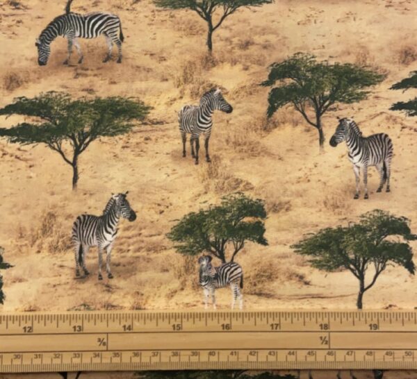 Fat Quarter African Safari Zebra In The Wild Allover 100% Cotton Quilting Fabric