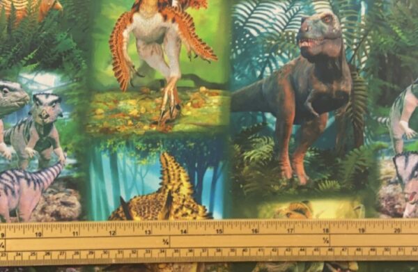 Fat Quarter Tyranno-Chorus Dinosaurs In The Jungle 100% Cotton Quilting Fabric