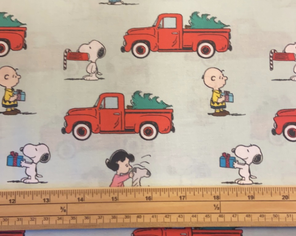 Fat Quarter Christmas Peanuts Snoopy Red Truck 100% Cotton Quilting Fabric