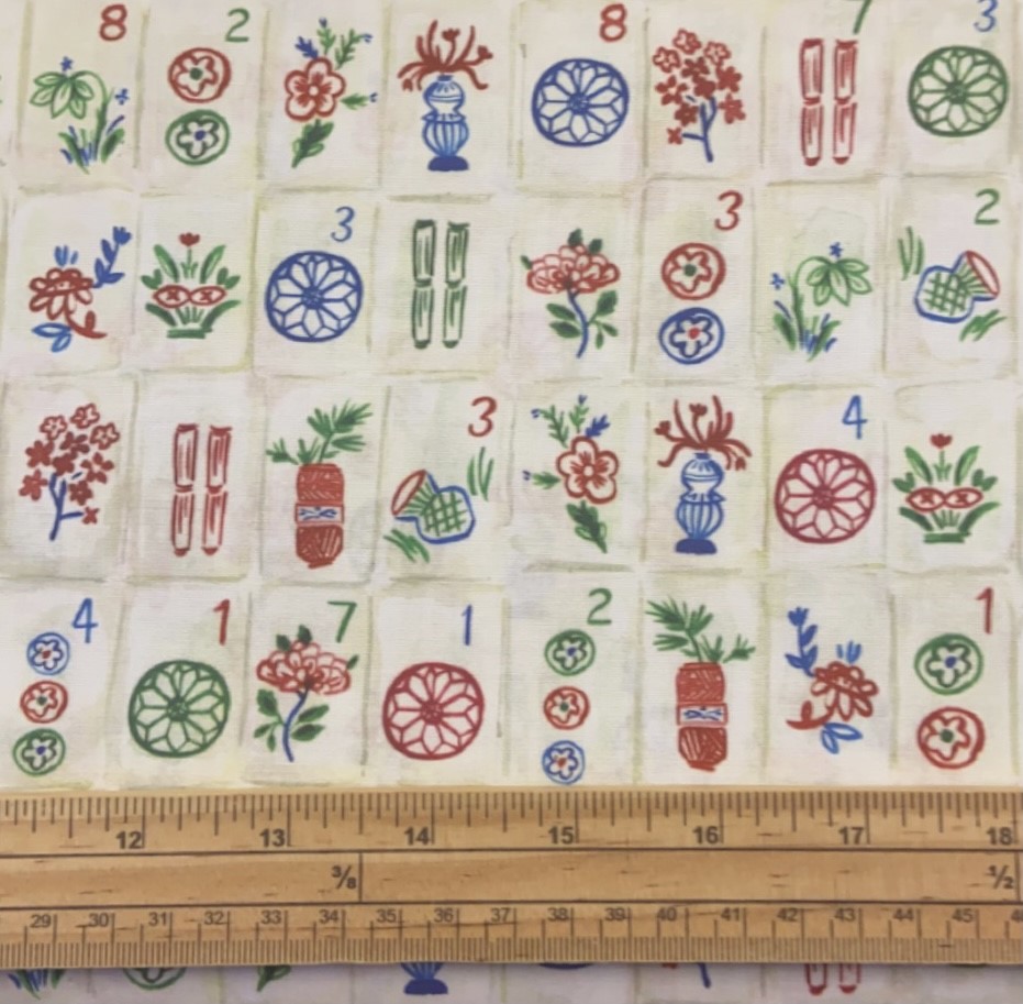 Fat Quarter Games Mahjong Tiles Allover 100% Cotton Quilting Fabric