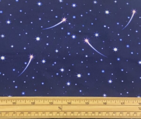 Fat Quarter Keep Believing Shooting Stars On Dark Blue100% Cotton Quilting Fabric