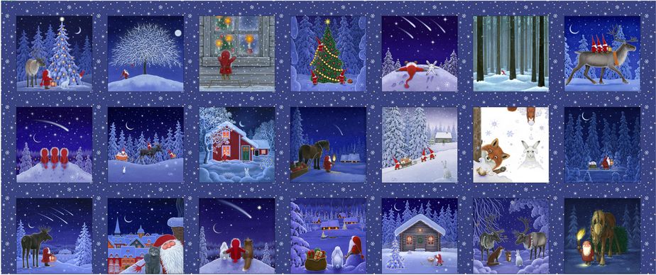 Keep Believing Christmas Squares 100% Cotton Quilting Panel Fabric