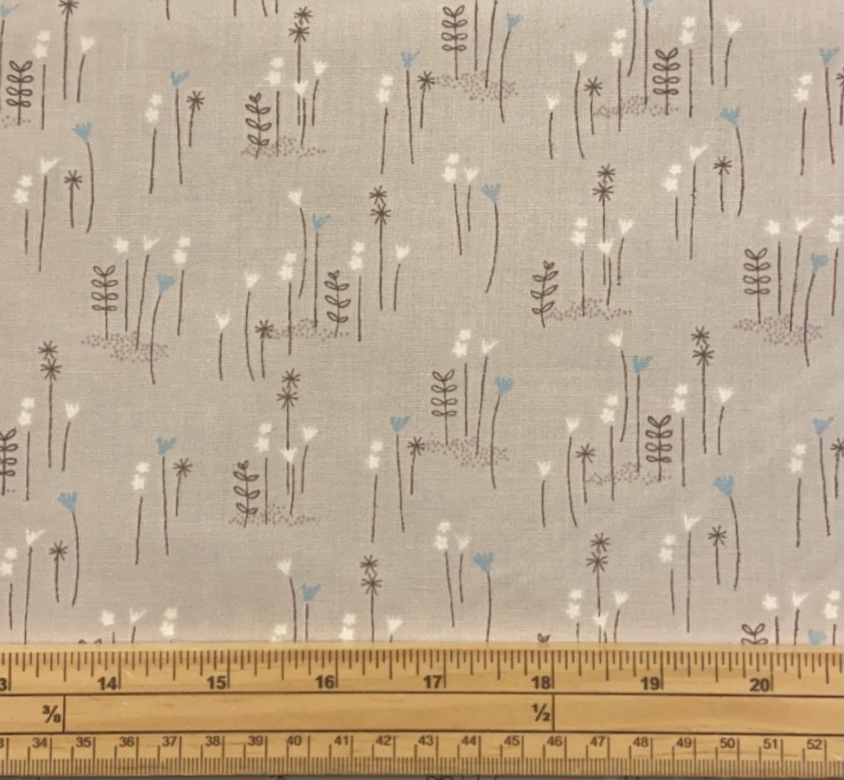 Fat Quarter Peter Rabbit Flowers On Grey 100% Cotton Quilting Fabric