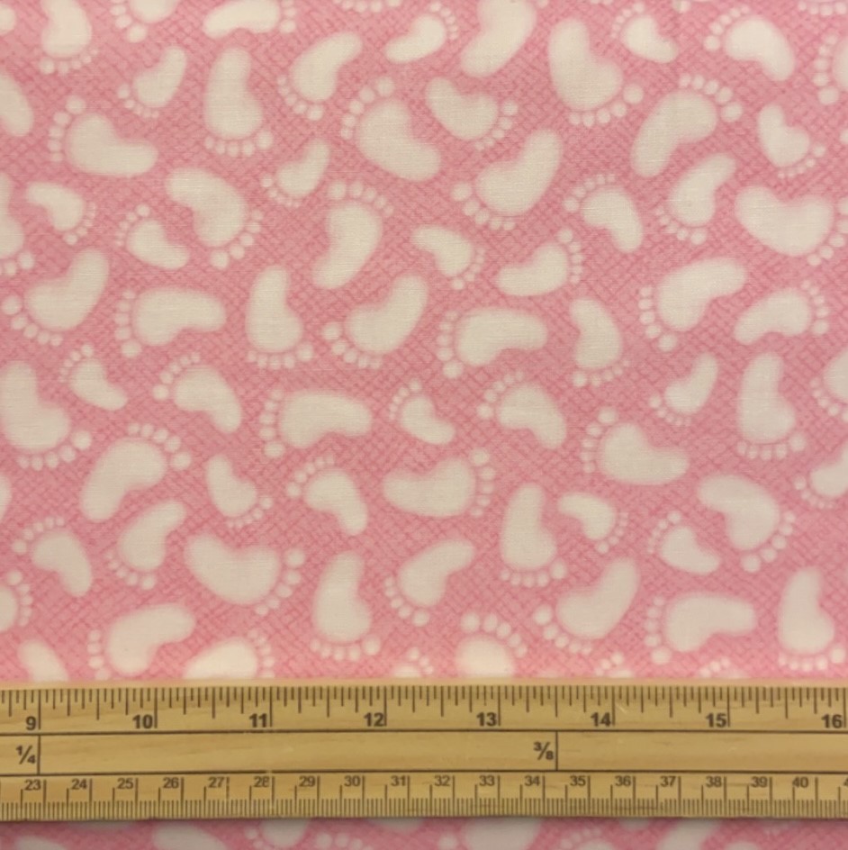 Fat Quarter A Miracle Pink Baby Feet Allover 100% Cotton Fabric