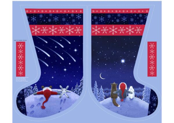 Stargazing Keep Believing Big Christmas Stockings 100% Cotton Fabric Panel