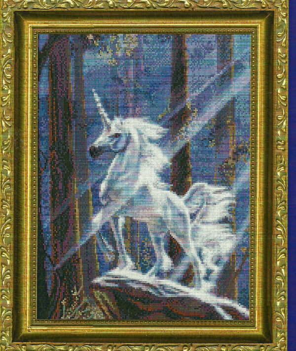 Light In The Forest Cross Stitch Chart Pattern White Unicorn